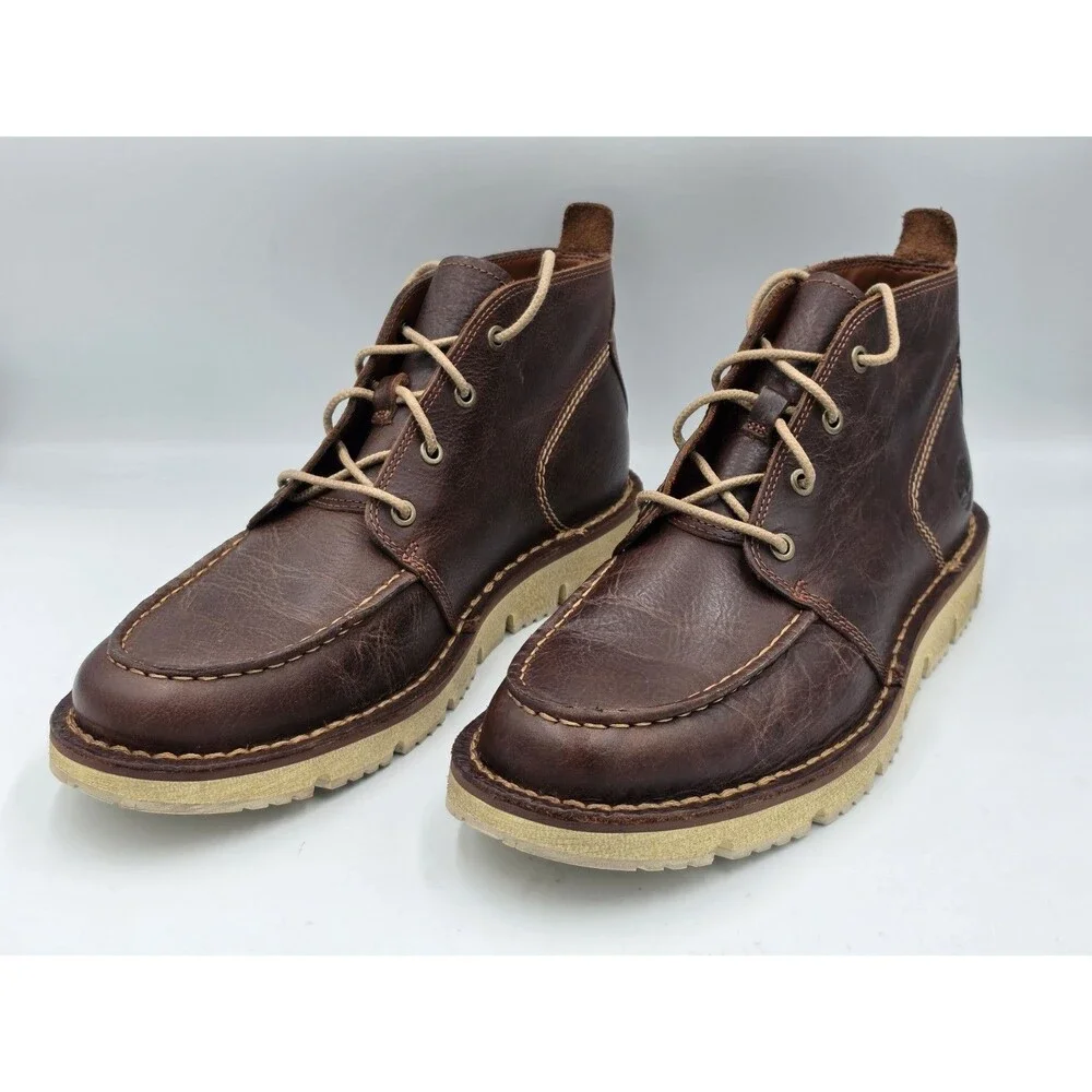 Timberland Mens Westmore Moc-Toe Chukka Leather Boots Brown Tortoise Shell Sz 9